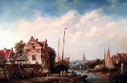 unknow artist European city landscape, street landsacpe, construction, frontstore, building and architecture. 173 Germany oil painting artist